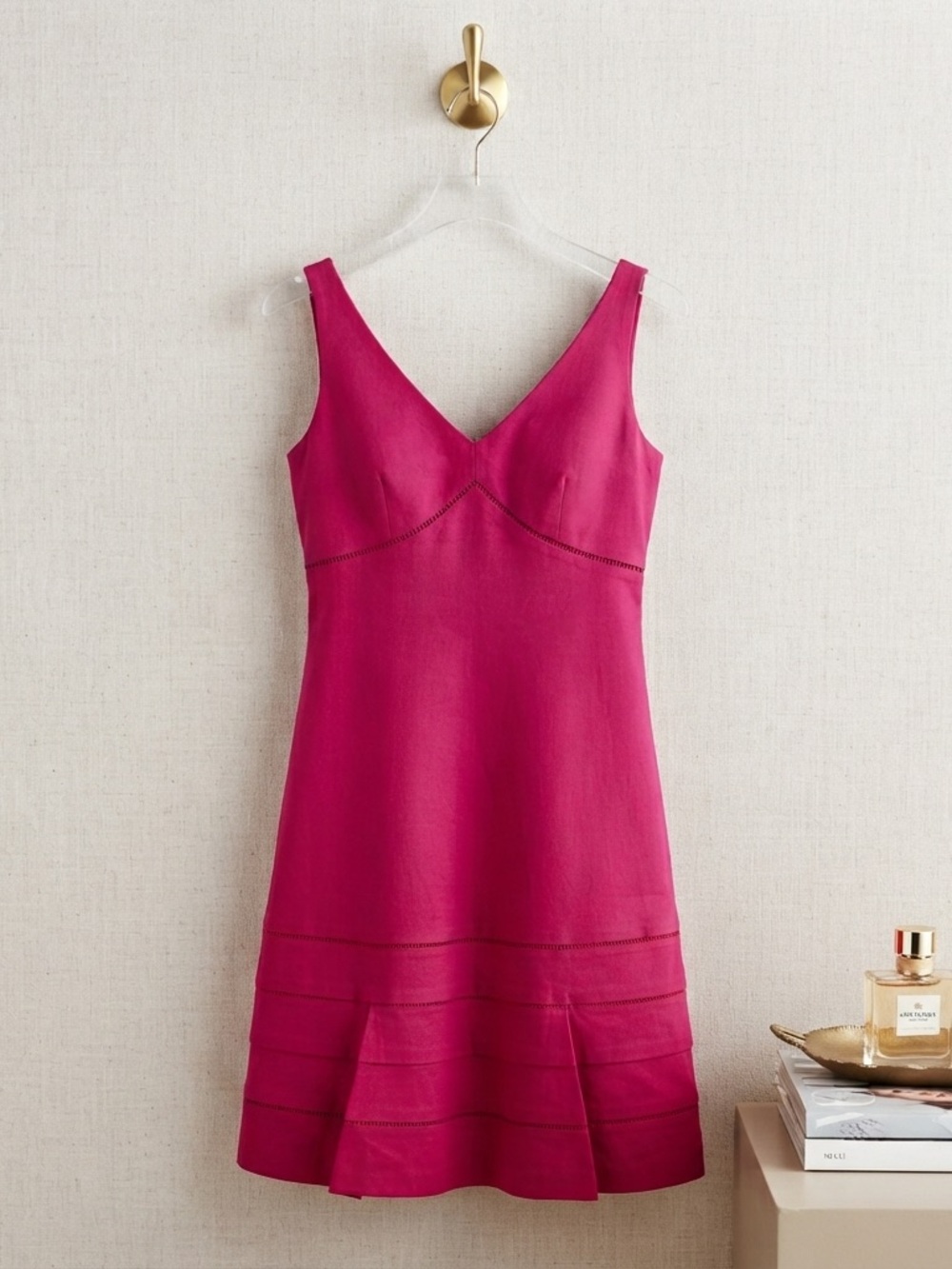 Ann Taylor Bright Fuchsia Vintage Dress